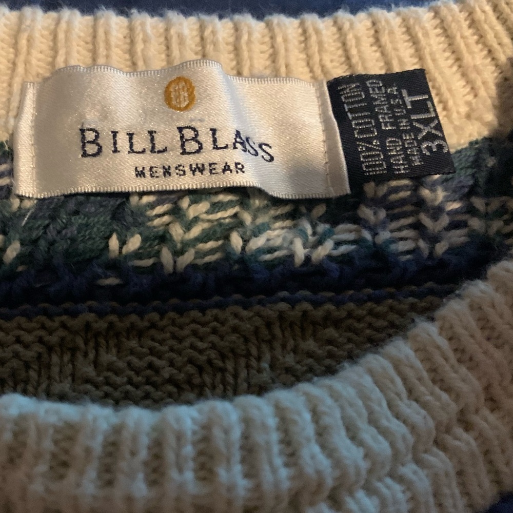 Vintage Plus Size 3XLT Bill Blass oversized Sweater with Nordic Patterns Irish - Picture 3 of 6